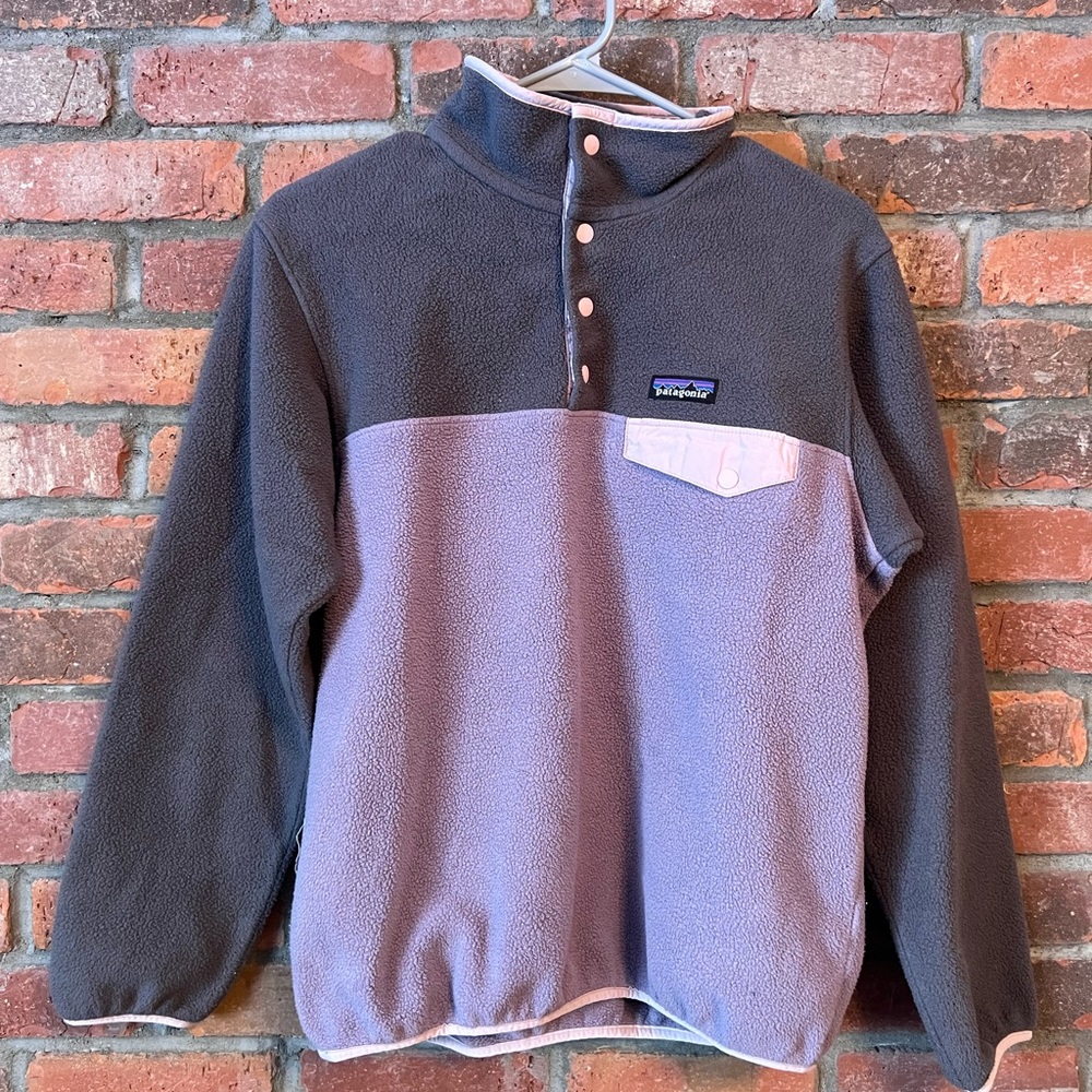 Patagonia Snap-T Fleece Pullover - Lavender & Charcoal